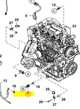 Senzor presiune ulei motor Bobcat S175